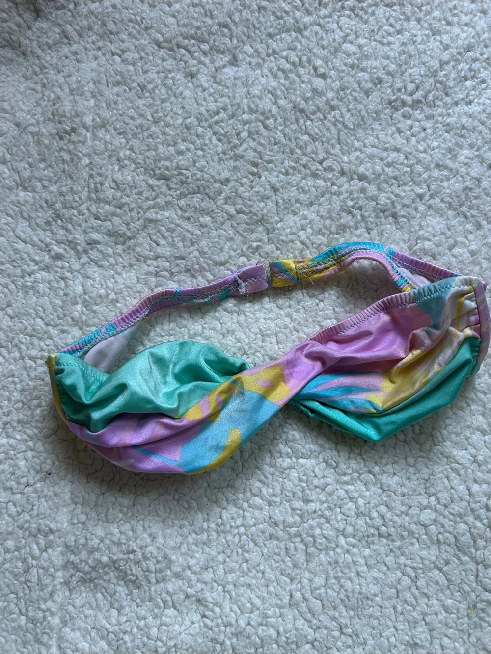 Vintage Strapless Twist Bandeau Swim Bikini Top